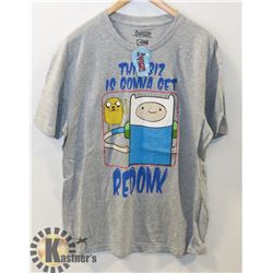 MENS ADVENTURE TIME T-SHIRT GREY XL