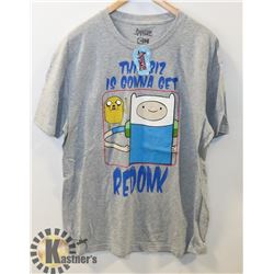 MENS ADVENTURE TIME T-SHIRT GREY XL