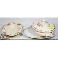 VINTAGE JOHNSON BROS TUREEN W/VICTORIAN PLATTER