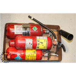 4 CHARGED FIRE EXTINGUISHERS