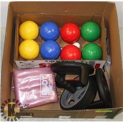 LARGE BOX OF FITNESS AND GAMES INCL.