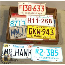 FLAT OF VINTAGE COLLECTIBLE LICENSE PLATES