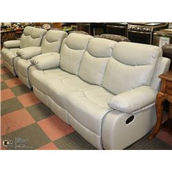 NEW SF3558 GREY LEATHERETTE RECLINING SOFA 78"