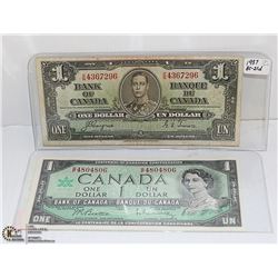 1937 AND 1954 ONE DOLLAR BILLS