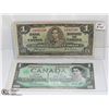 Image 1 : 1937 AND 1954 ONE DOLLAR BILLS