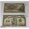 Image 1 : 1900 AND 1923 SHINPLASTER 25 CENT NOTES