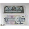 Image 1 : 1937 AND 1986 FIVE DOLLAR BILLS