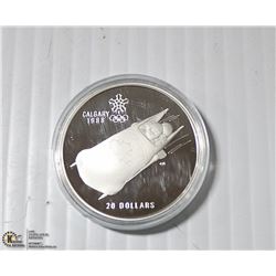 SILVER $20 COIN OLYMPIC LUGE