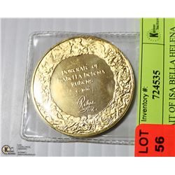 PORTRAIT OF ISA BELLA HELENA SILVER/ W GOLD PLATE