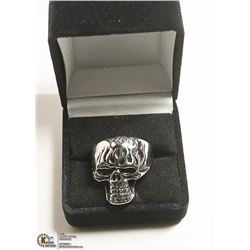 NEW MENS METAL SKULL FACE RING WITH