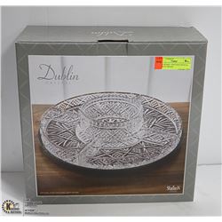 LAZY SUSAN- 5 SECTION CRYSTAL "DUBLIN" BRAND