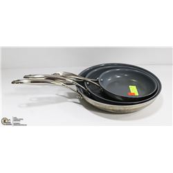 J.A. HENCKELS- 3 PIECE FRY PAN SET- 8"/10"/12"