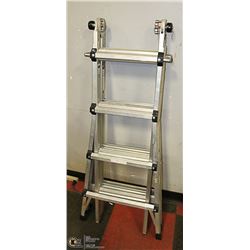 ALUMINUM FOLDING EXTENSION LADDER- 10'