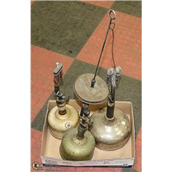 TRAY OF 3 VINTAGE LANTERNS