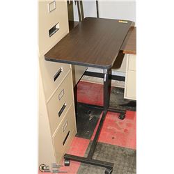 DRIVE MEDICAL ADJUSTABLE BED SIDE TABLE WITH I.V.