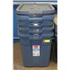 Image 1 : SET OF 4 RUBBERMAID STORAGE TOTES WITH