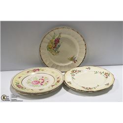 LOT OF 5 ASSORTED LARGE CHINA PLATES