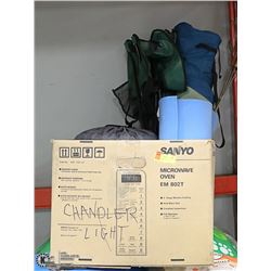 CAMPING EQUIPMENT LOT- 2 X -5 SLEEPING BAGS/