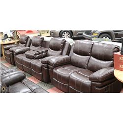 NEW NORWICH BROWN LEATHERETTE DROP DOWN CONSOLE