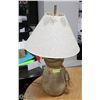 Image 1 : POTTERY TABLE LAMP- NATURE MOTIF 30 INCH TALL