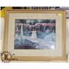 Image 1 : FRAMED GARDEN SCENE PICTURE, 35 X 30