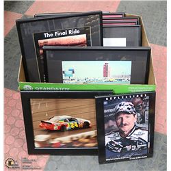 BOX OF 10 FRAMED NASCAR PHOTOS 11X14 MORE