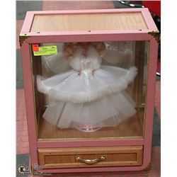 1989 HOLIDAY BARBIE IN DISPLAY CASE 14"W X 18-1/2"