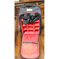 PADDED CAMERA, ELECTRONICS BACK PACK BAG (RED