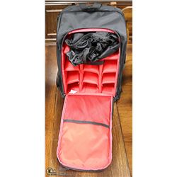 PADDED CAMERA, ELECTRONICS BACK PACK BAG (RED
