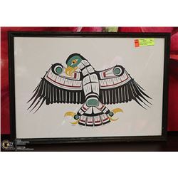FRAMED BEN HOUSTIE BC FIRST NATIONS EAGLE PRINT