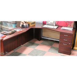 NEW WOOD TONE CORNER OFFICE DESK
