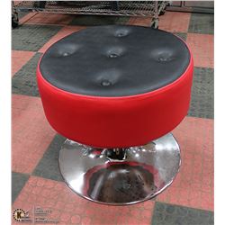 PLUSH RED AND BLACK STOOL