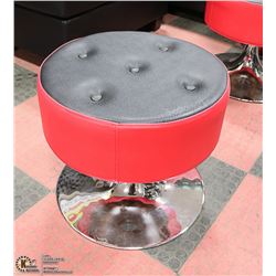 PLUSH RED AND BLACK STOOL