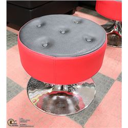 PLUSH RED AND BLACK STOOL