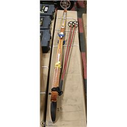 WOODEN CROSS COUNTRY SKIS. MADE IN FINLAND.