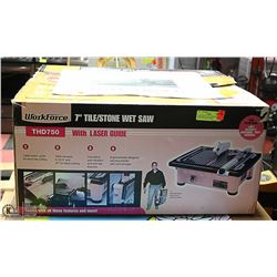 WORK FORCE 7" TILE/STONE WET SAW WITH LASER GUIDE
