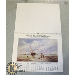 19" X 15" 1984 MARINE CALENDAR