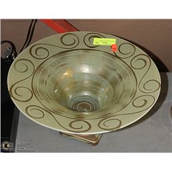 LARGE DECORATIVE BOWL, 15 ACROSS X 8 TALL