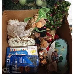 BOX W/CHRISTMAS ITEMS INCL. NEW 70 LED