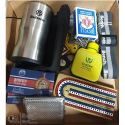 BOX WITH INDIAN HEAD & BULL BELT BUCKLES,