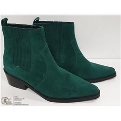 NEW CALVIN KLEIN GREEN SUEDE ANKLE BOOTS SIZE 6
