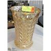Image 1 : DIAMOND STYLE DEPRESSION GLASS VASE 7" TALL