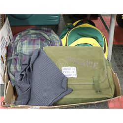 LOT OF NEW KNAPSACKS & BAGS- DAKINE, UOFA, MONAVIE