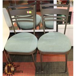 LOT OF 2 METAL AND FABRIC SIDECHAIRS