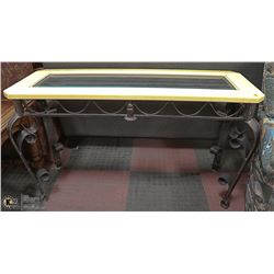 METAL AND GLASS SOFA TABLE 48 X 18 X 28