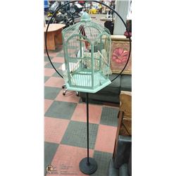 VINTAGE BIRD CAGE WITH 5.6 FEET TALL STAND