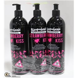 3 PACK OF SHAMPOO HEADS PRO STRAWBERRY KISS