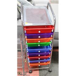 METAL MULTI-COLOUR 9-DRAWER SORTING