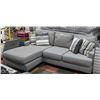 Image 1 : SOFA- 2 PIECE- L-SHAPE- ASHLEY BRAND LIGHT GREY W/