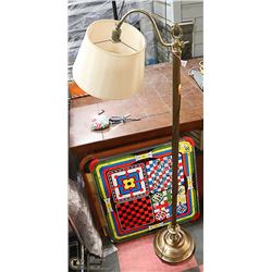 VINTAGE WORKING BRIDGE LAMP W/ ORIGINAL SHADE